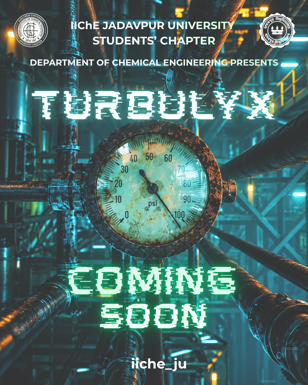 TURBULYX — IIChE JU Students' Chapter — Coming Soon poster